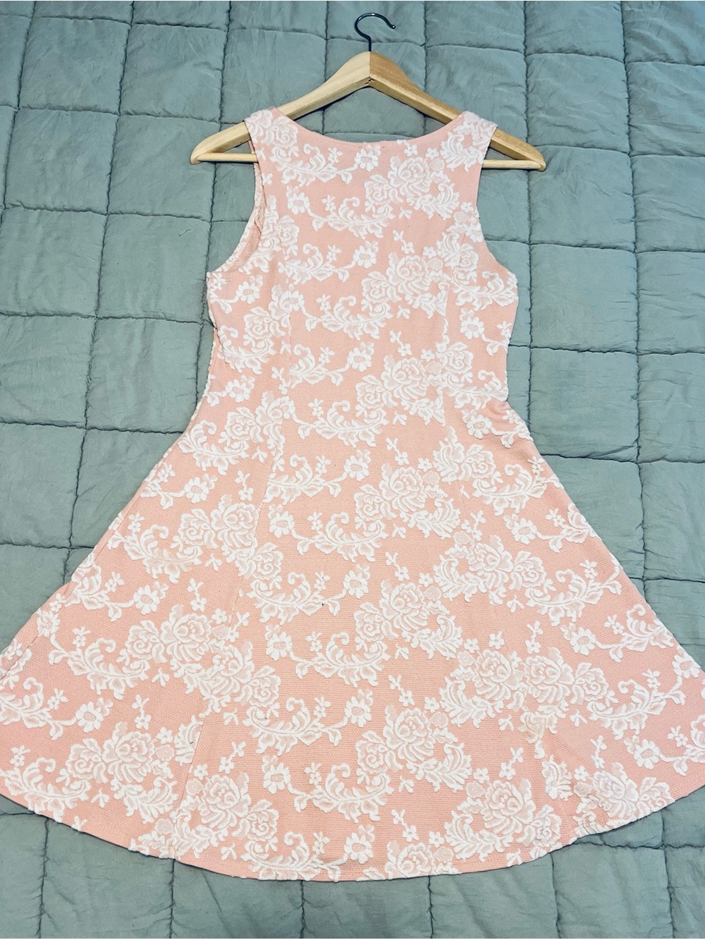 Ultra Flirt Pink & White Floral Fit-and-Flare Midi Dress - Picture 3 of 6